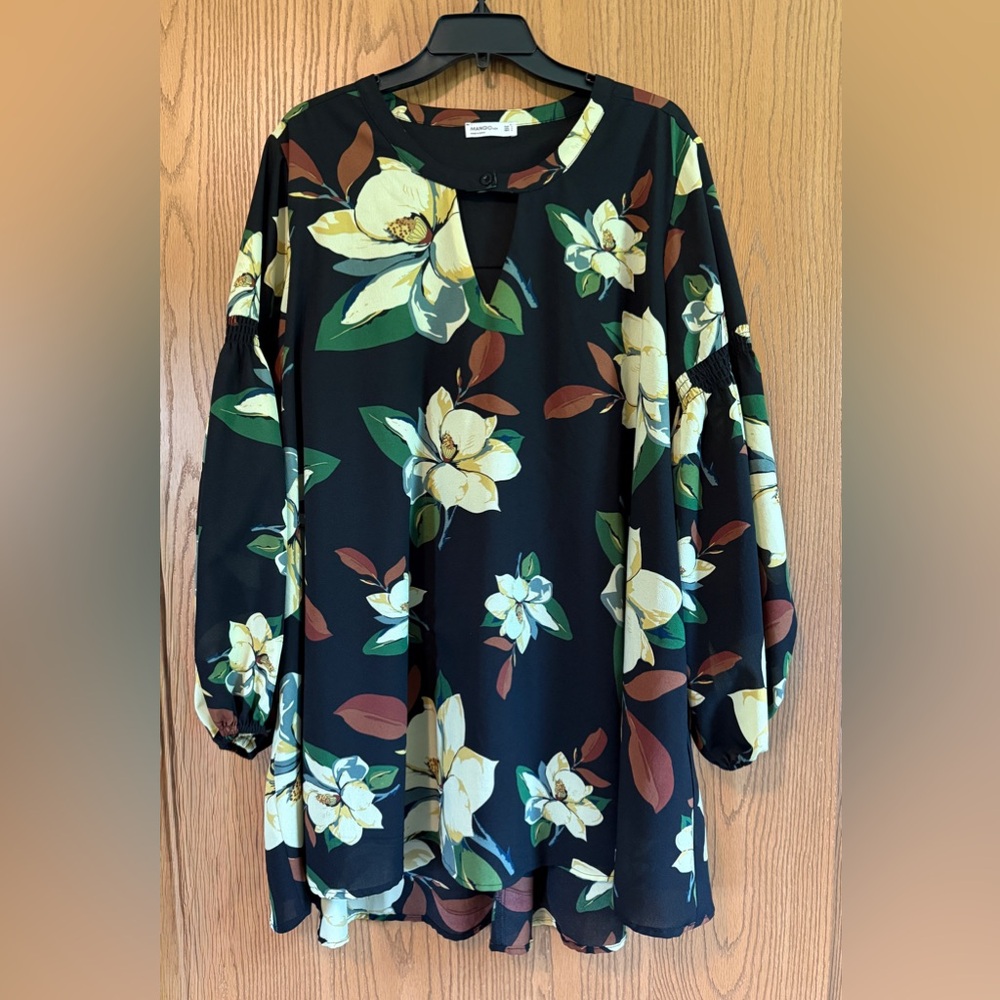 Mango USA Magnolia Floral Long Sleeve Blouse
